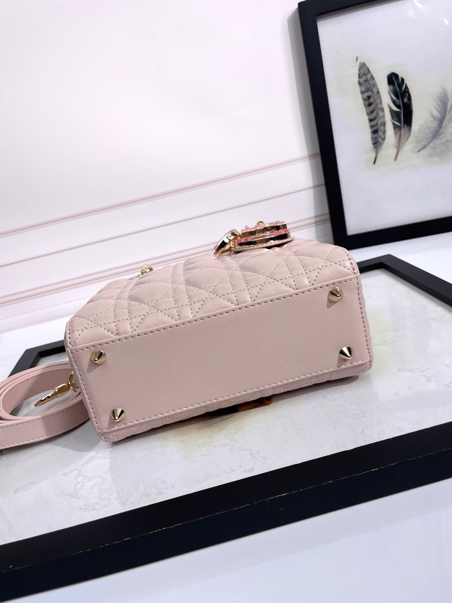 Small Lady Dior My ABCDior Bag Pale Pink Cannage Lambskin